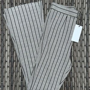 EMORY PARK High-Rise Striped Flare Leg Pants - Gray/Black